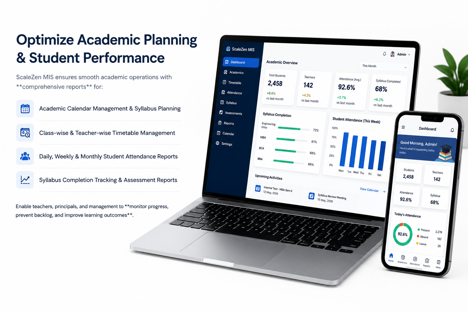 ScaleZen MIS Academic Dashboard